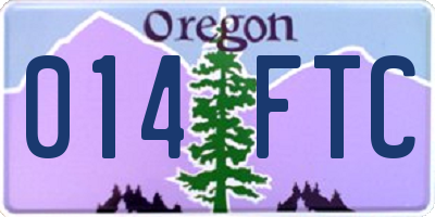 OR license plate 014FTC