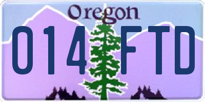OR license plate 014FTD