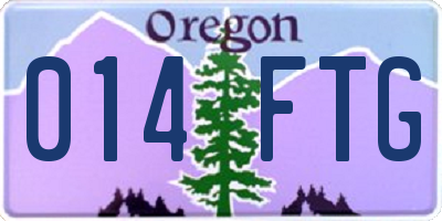 OR license plate 014FTG