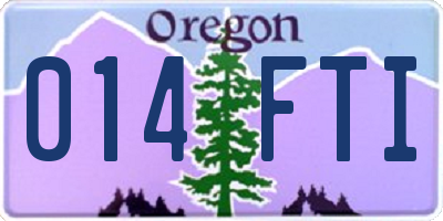 OR license plate 014FTI