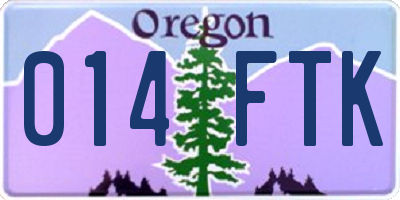OR license plate 014FTK