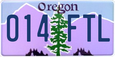 OR license plate 014FTL
