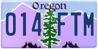 OR license plate 014FTM