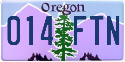 OR license plate 014FTN