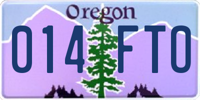 OR license plate 014FTO