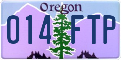 OR license plate 014FTP