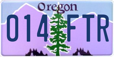 OR license plate 014FTR