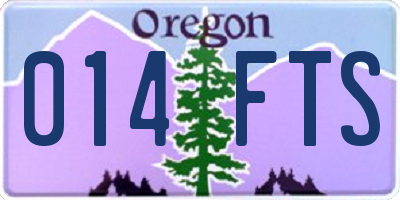 OR license plate 014FTS