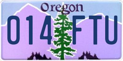 OR license plate 014FTU