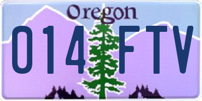 OR license plate 014FTV