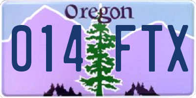 OR license plate 014FTX