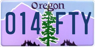 OR license plate 014FTY