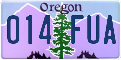 OR license plate 014FUA
