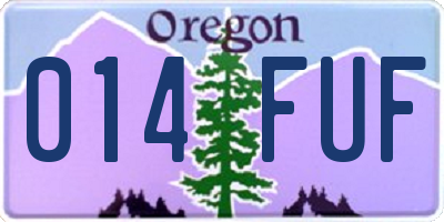 OR license plate 014FUF