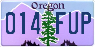 OR license plate 014FUP