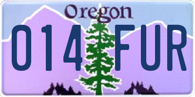 OR license plate 014FUR