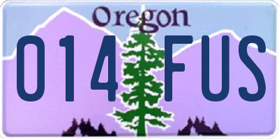 OR license plate 014FUS