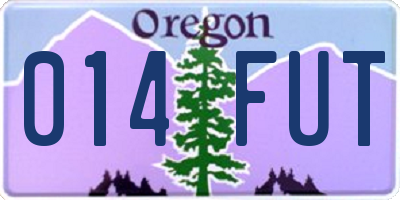 OR license plate 014FUT