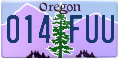OR license plate 014FUU
