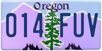 OR license plate 014FUV