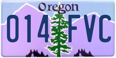 OR license plate 014FVC