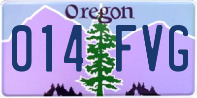 OR license plate 014FVG
