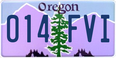 OR license plate 014FVI