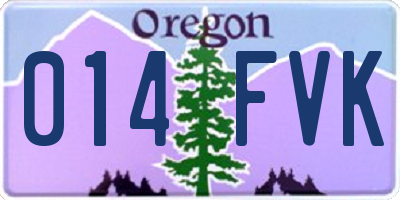 OR license plate 014FVK