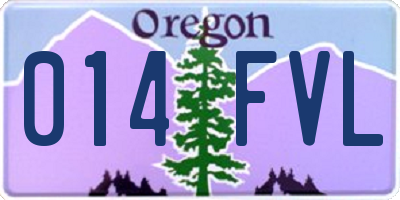 OR license plate 014FVL