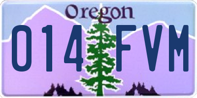 OR license plate 014FVM
