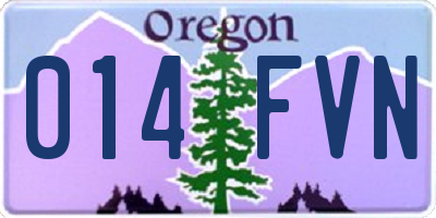 OR license plate 014FVN