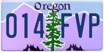 OR license plate 014FVP