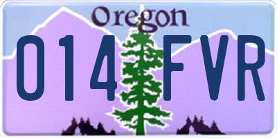 OR license plate 014FVR