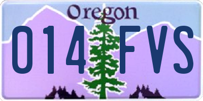 OR license plate 014FVS