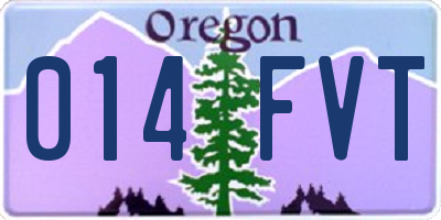 OR license plate 014FVT