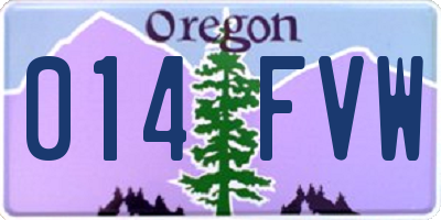 OR license plate 014FVW
