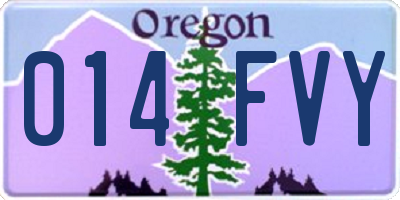 OR license plate 014FVY