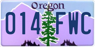 OR license plate 014FWC
