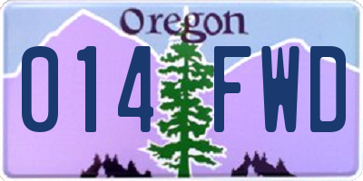 OR license plate 014FWD