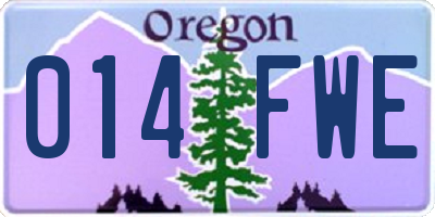 OR license plate 014FWE