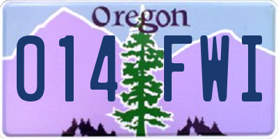 OR license plate 014FWI