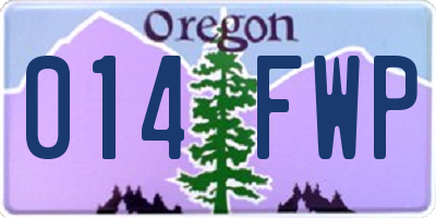 OR license plate 014FWP