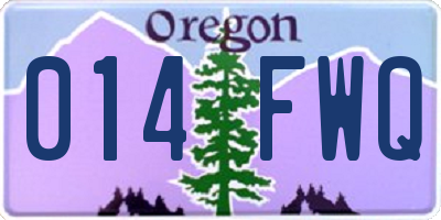 OR license plate 014FWQ