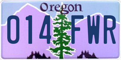 OR license plate 014FWR