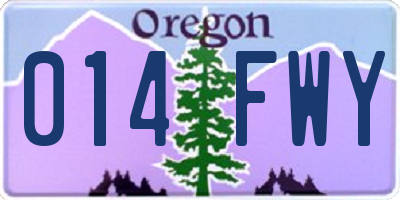 OR license plate 014FWY