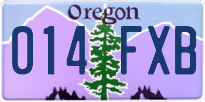 OR license plate 014FXB