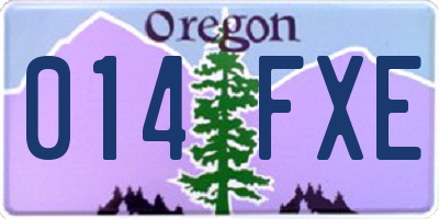 OR license plate 014FXE
