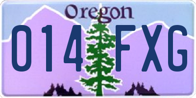 OR license plate 014FXG