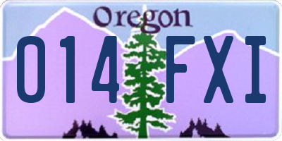 OR license plate 014FXI