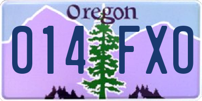 OR license plate 014FXO